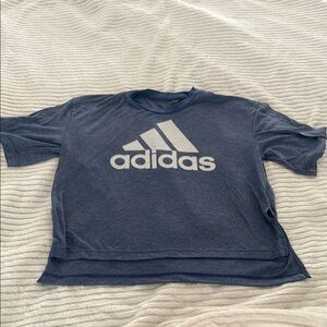 Adidas Blue Short Sleeve Tee with Classic Logo